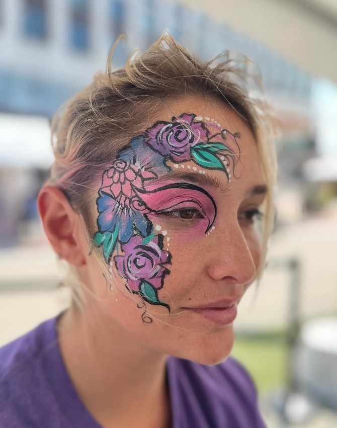 Group of children with face paint